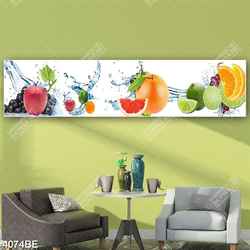 Tranh trái cây tươi mát in kính bếp