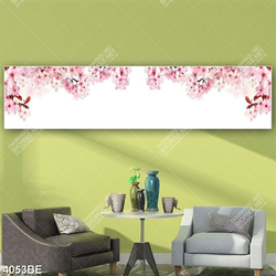 Tranh hoa đào in kính bếp