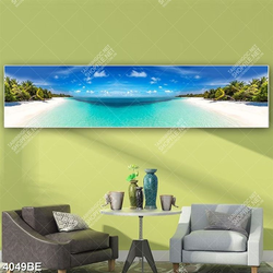 Tranh phong cảnh biển in kính bếp