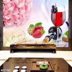 Tranh quả dâu và rượu vang