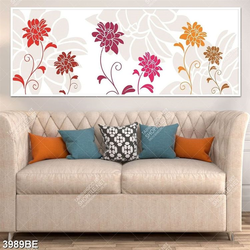 Tranh hoa văn in kính bếp