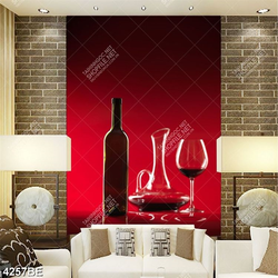 Tranh chai rượu in kính bếp