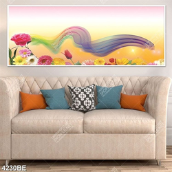 Tranh hoa hồng in kính bếp