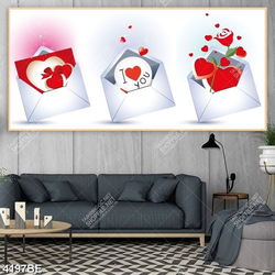 Tranh thiệp I love you in kính bếp