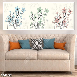 Tranh hoa văn hoa in kính bếp