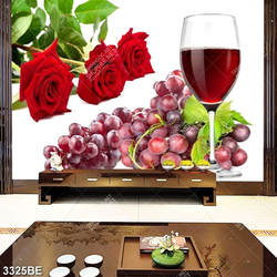 Tranh hoa hồng và rượu nho