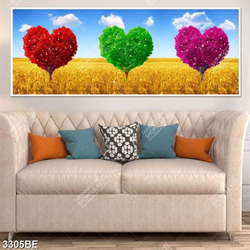 Tranh cây trái tim nghệ thuật in kính bếp