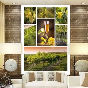 Tranh nông trại nho in kính bếp