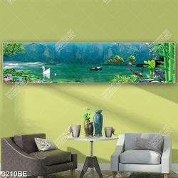 Tranh phong cảnh hữu tình in kính bếp