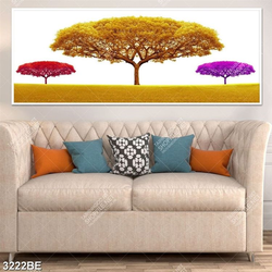 Tranh cây màu nghệ thuật in kính bếp