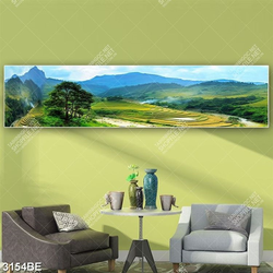 Tranh ruộng bậc thang in kính bếp