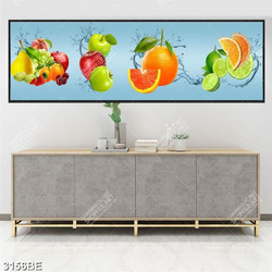 Tranh trái cây in kính bếp