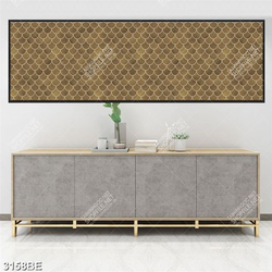 Tranh hoa văn vảy cá in kính bếp