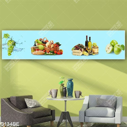 Tranh nho và trái cây in kính bếp