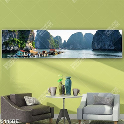 Tranh vịnh Hạ Long in kính bếp
