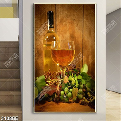Tranh chai rượu nho