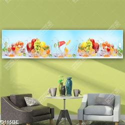 Tranh trái cây hoa quả in kính bếp