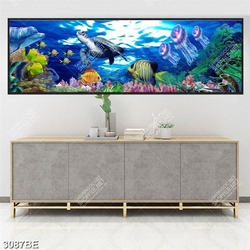 Tranh rù biển và đại dương in kính bếp