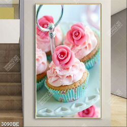 Tranh bánh kem hoa hồng