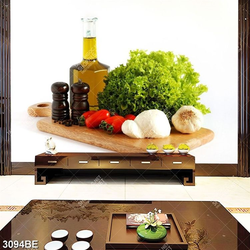 Tranh nguyên liệu làm món xà lách trộn