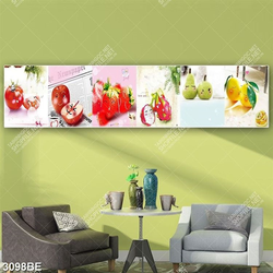 Tranh cà chua và trái cây in kính bếp