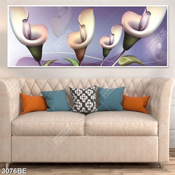 Tranh hoa vân môn in kính bếp