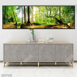 Tranh rừng cây in kính bếp