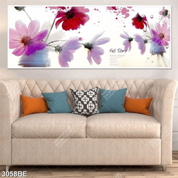 Tranh hoa cúc in kính bếp