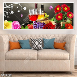 Tranh ly rượu in kính bếp