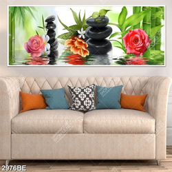 Tranh hoa hồng spa in kính bếp