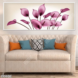 Tranh hoa Vân Môn tím in kính bếp