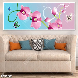 Tranh hoa lan hồ điệp in kính bếp