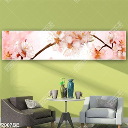 Tranh hoa anh đào in kính bếp