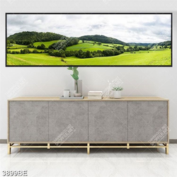 Tranh thảo nguyên xanh in kính bếp