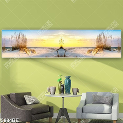 Tranh cỏ trên cát in kính bếp