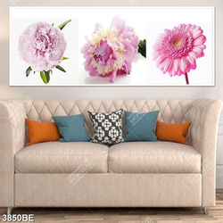 Tranh hoa mẫu đơn và hoa đồng tiền in kính bếp