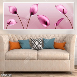 Tranh hoa vân môn in kính bếp