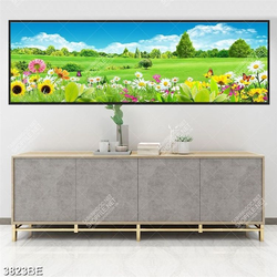 Tranh các loại hoa và cỏ in kính bếp