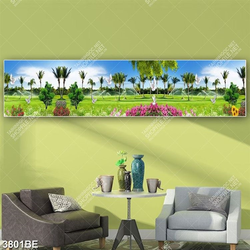 Tranh phong cảnh thiên nhiên in kính bếp