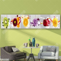 Tranh hoa và trái cây in kính bếp