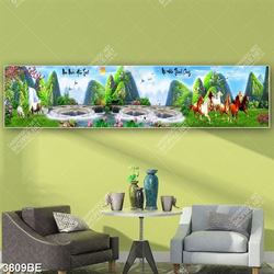 Tranh mã đáo thành công in kính bếp