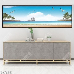 Tranh thuyền trên biển xanh in kính bếp