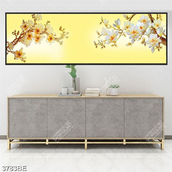 Tranh hoa mộc lan tài lộc in kính bếp