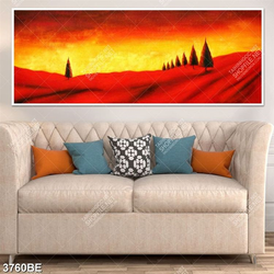 Tranh sơn dầu mùa thu in kính bếp