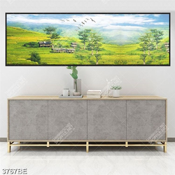 Tranh sơn dầu ruộng bậc thang in kính bếp