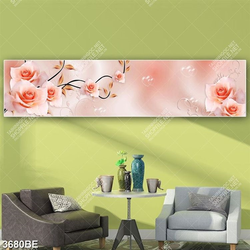 Tranh 3D hoa hồng in kính bếp