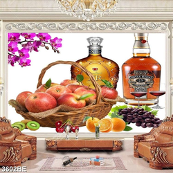 Tranh trái cây và rượu