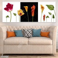 Tranh hoa tulip in kính bếp