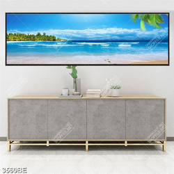 Tranh phong cảnh biển in kính bếp