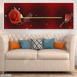 Tranh hoa hồng đỏ in kính bếp